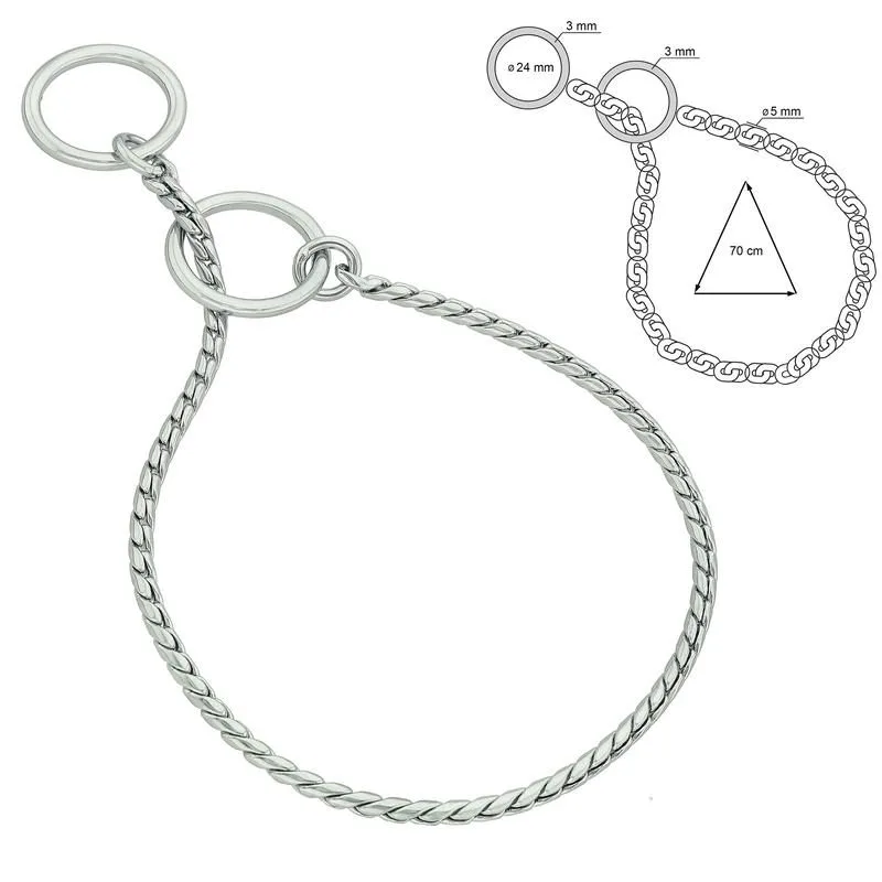 Collar De Exposición Cobra Cromado, 5mm/70cm